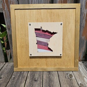 Minnesota Wood Sign: Layered MN Home Decor (24&quot;x24&quot;)