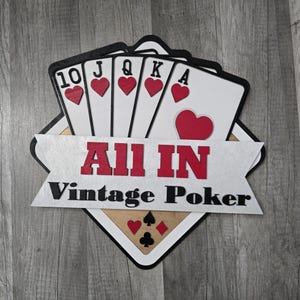 Custom Poker Sign: Personalized Game Room Wall Decor, Hand Painted Wood