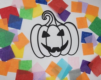 Jack-o-lantern Suncatcher Kit: Halloween Craft, Fall Decor