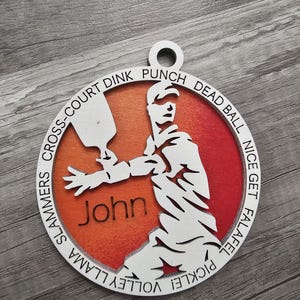 Custom Pickleball Christmas Ornament: Hand-Painted Laser Cut Gift