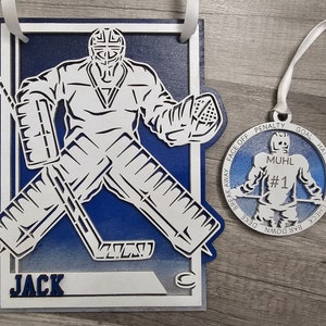 Personalized Hockey Goalie Sign & Ornament: Senior Hockey Gift