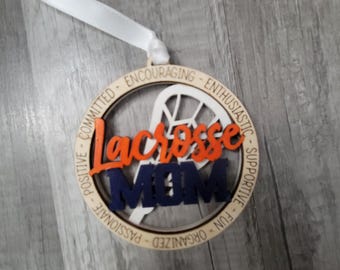 Personalized Lacrosse Mom Ornament, Senior Player Team Gift