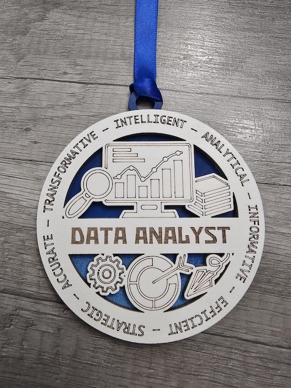 Personalized Data Analyst Ornament: Laser Cut Compass, Custom Colors