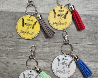 Personalized Baseball/Softball Mom Keychain, Custom Team Gift