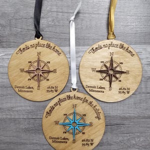 Custom Hometown Compass Ornament, Personalized Christmas Gift