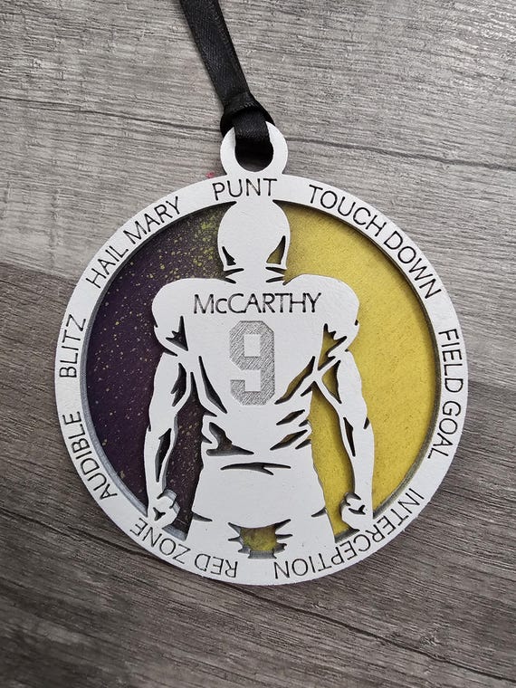 Personalized Football Ornament: Custom Team Jersey, Senior Gift