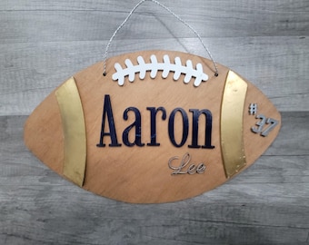 Custom Football Name Sign, Team Gift, Coach Present