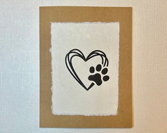 Heart and Paw Blank Inside Card