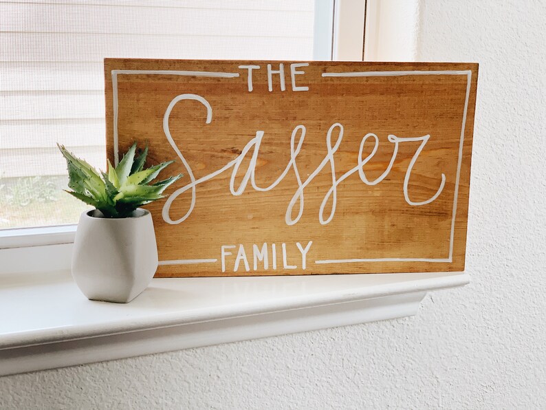 Download Handwritten Wooden Family Name Sign Custom Farmhouse Decor ...