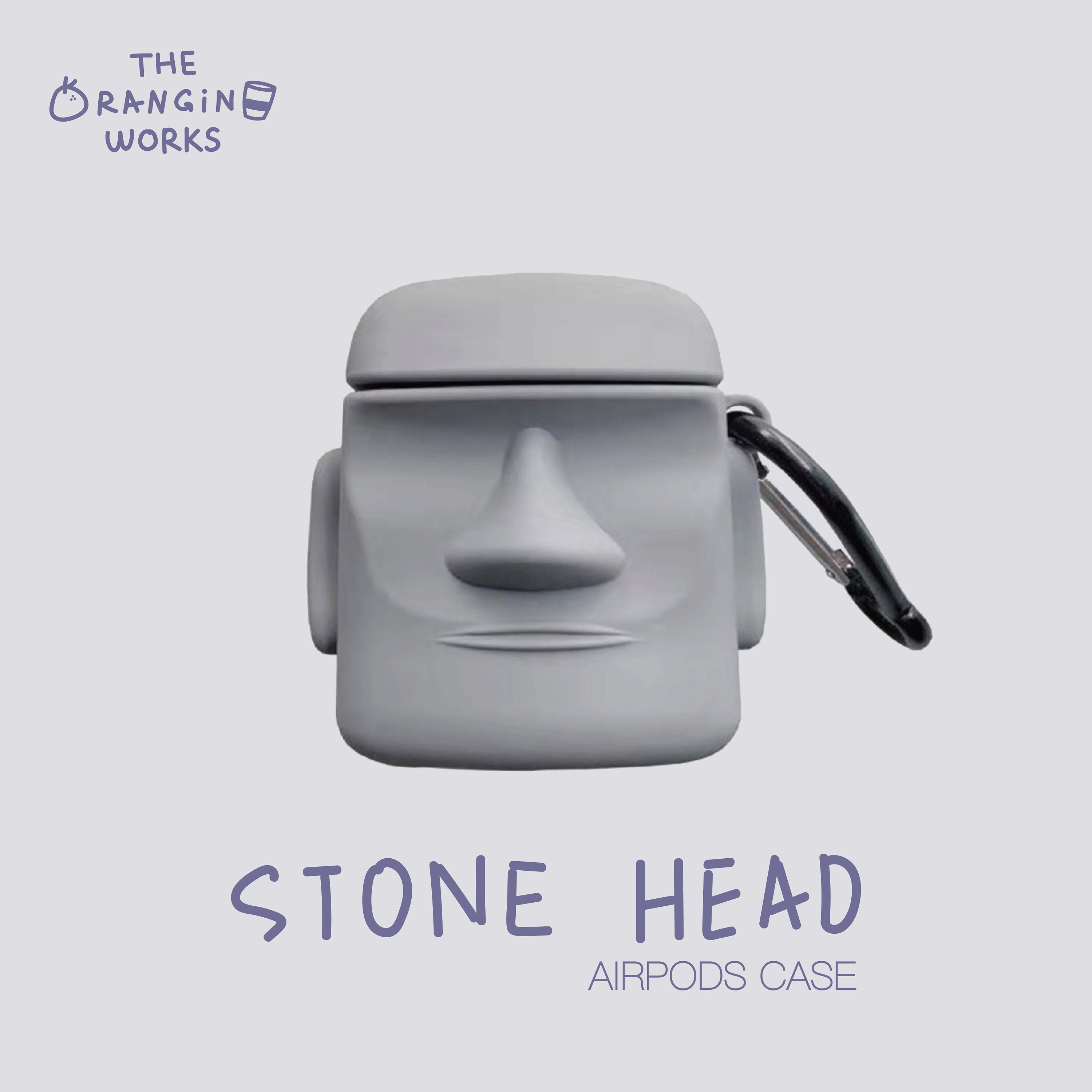 Moai-Capa De Silicone Macio Para Apple Airpods, Estátua De Pedra