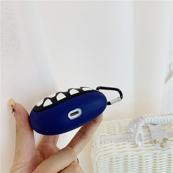 Mr. Bite Airpods Case Blue Crocodile Silicone Case With Keychain
