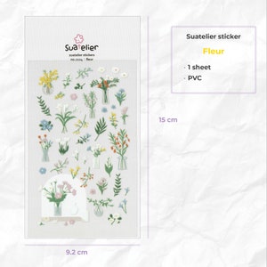 Adesivi Suatelier / Fleur, Lettera di fiori, Caffè dei fiori / per Scrapbooking, Journal Planner, Decorazione di carte / Autocollant Coréen