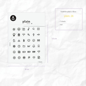 Suatelier Stickers / Plain.26, Plain.27/2 fogli/Etiquette Vintage/ per Scrapbooking, Journal Planner, Decorazione di carte / Autocollant Coréen