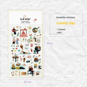 Stickers Suatelier | Belle journée, régime, guérison | pour le scrapbooking, agenda, décoration de cartes | Autocollant coréen mignonAutocollant rétro