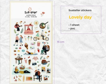 Stickers Suatelier | Belle journée, régime, guérison | pour le scrapbooking, agenda, décoration de cartes | Autocollant coréen mignonAutocollant rétro