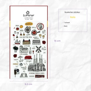 Suatelier Stickers | Travel in Different Countries  | for Scrapbooking, Journal | Autocollant Coréen, Autocollant MignonRetro sticker