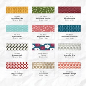 Echantillons de ruban washi France 100 cm Motif traditionnel japonais mt déco pour le scrapbooking, la décoration de journal, le journal indésirable, le bricolage image 1