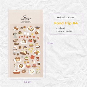 Suatelier Adesivi / Viaggio gastronomico 1, 2, 3, 4, 5, 6, 7 / 1 foglio / per Scrapbooking, Journal Planner, Decorazione di carte / Autocollant Coréen