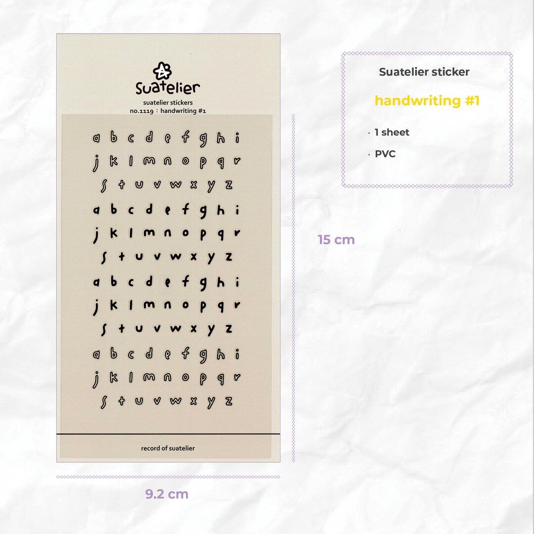 Suatelier Stickers | Hand Writing #1, Hand Writing 2 | for Scrapbooking ...