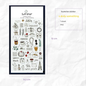 Suatelier-stickers | Een dagelijks iets, dagelijks | voor scrapbooking, dagboekplanner, kaartdecoratie | Autocollant Coréen