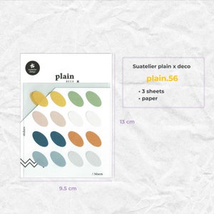 Suatelier Plain Stickers / 56, 57, 58 / per Scrapbooking, Journal Planner, Decorazione di carte / Autocollant Coréen, Autocollant minimalista
