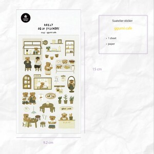 Suatelier Aufkleber | Ggumi Bauernhof, Ggumi Zuhause, Ggumi Café | für Scrapbooking, Journal Planer, Kartendekoration |Autocollant Coréen Imperméable