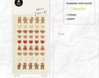 Suatelier Stickers | Mini Series | Deco 01, 02, 03, 04, 05 | for Scrapbooking, Journal Planner, Card Decoration | Autocollant Coréen