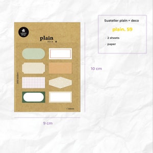Stickers Suatelier | Uni.59, Uni.60|2 feuilles|Étiquette vintage| pour Scrapbooking, agenda, décoration de cartes | Autocollant coréen