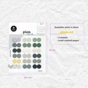 Autocollants unis Suatelier | 41, 42, 43 | pour scrapbooking, planificateur de journal, décoration de cartes | Autocollant coréen, autocollant minimaliste
