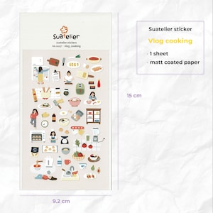 Stickers Suatelier | Maison, cuisine, voyage | pour le scrapbooking, agenda, décoration de cartes | Autocollant Coréen | Sticker rétro