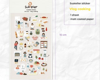 Stickers Suatelier | Accueil du blog | Vlog cuisine | pour le scrapbooking, agenda, décoration de cartes | Autocollant Coréen | Sticker rétro