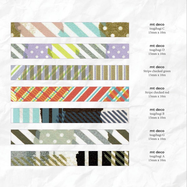 Masking tape samples - France | 1m | Mixte | mt Deco | pour scrapbooking, décoration de journal, junk journal, DIY, plannificateur