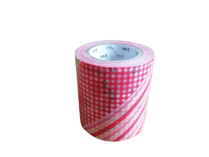 Washi tape samples France 1m couleur unie, rayures mt Casa série 2 for scrapbooking, DIY wall tape, journal Fleur rouge