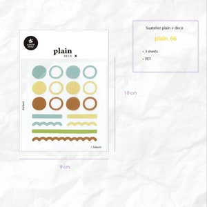 Stickers unis Suatelier | 66, 67, 68 | pour le scrapbooking, agenda, décoration de cartes | Autocollant coréen, Autocollant minimaliste
