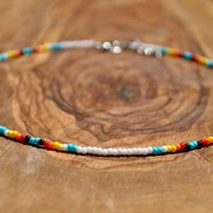 White Native Sunset Seed Bead Necklace - Choker - High Quality - Boho - Trendy