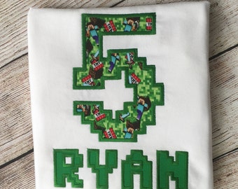 Minecraft Birthday Shirt Etsy