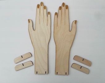 Mitten / Fingerless Gloves Prop Display Card, Laser Cut, Wooden, display template