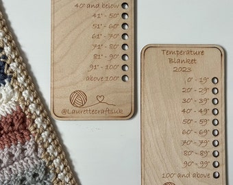 Fahrenheit Temperature Blanket Shade Card, Crochet, Knitting, Shade Card, blanket planner, yarn, wool, organiser