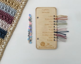 Personalised Shade Card, Crochet, Knitting, Customised, blanket planner, yarn, wool, organiser