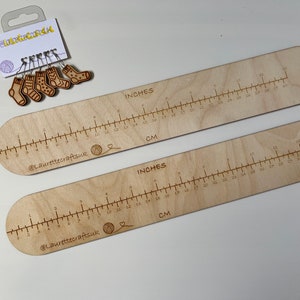 Wooden Sock Ruler Measure, Sock Knitting