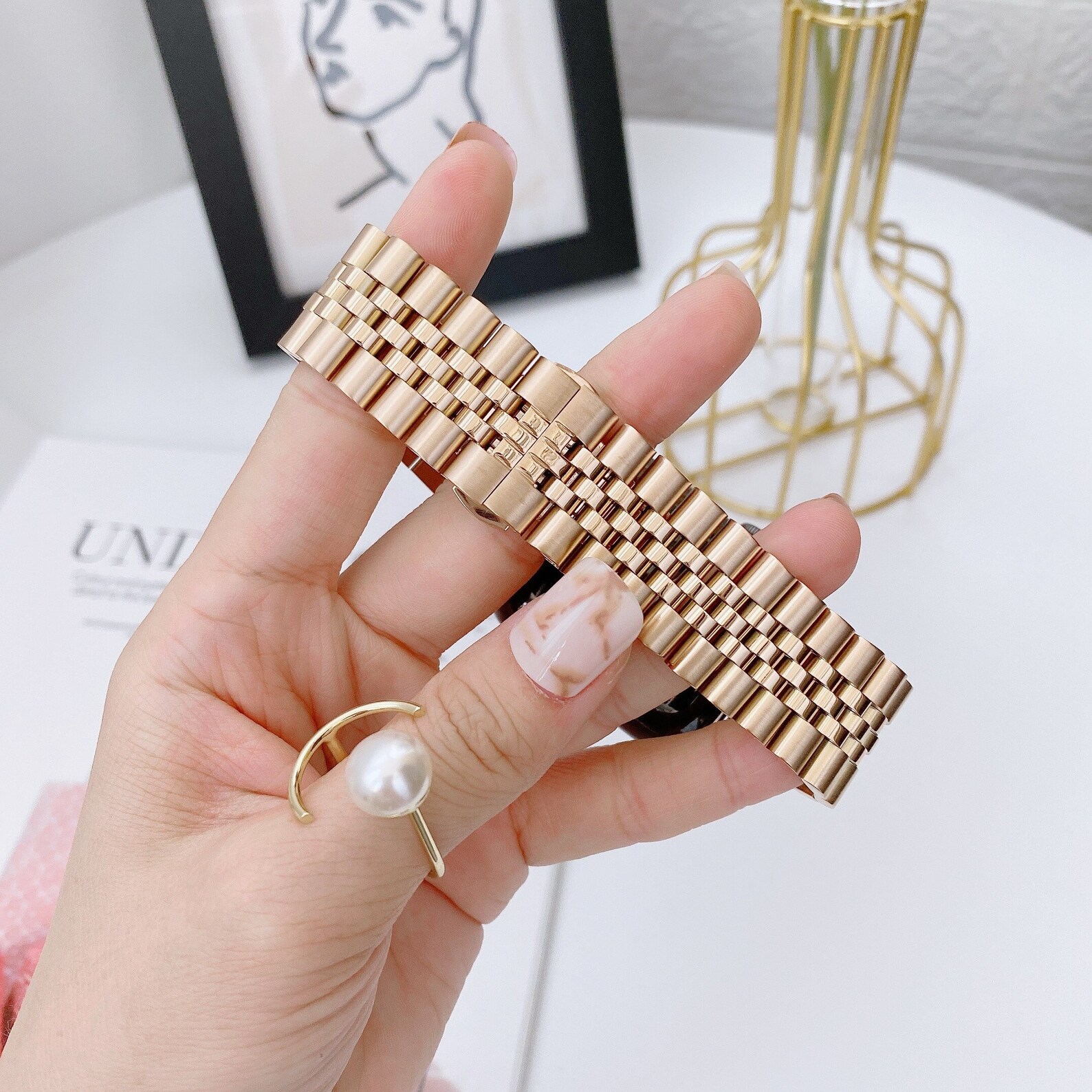 Rolex type Apple Watch band Gold Silver Apple Watch Band for Etsy