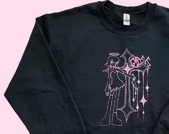 gross design no.2 - sweatshirt - pink glitter ink