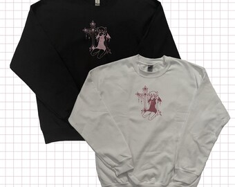 gross design no.3 - sweatshirt - pink glitter ink