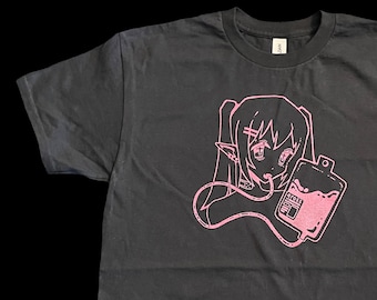 vampire girl - t-shirt - pink glitter ink
