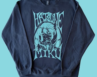 hatsune miku (black w/ teal) - sweatshirt