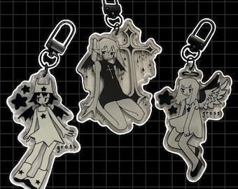 black + white charms