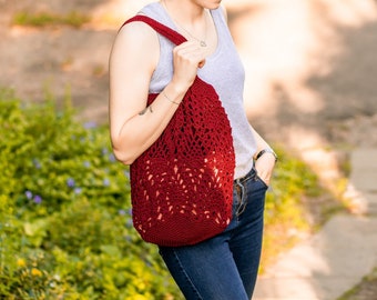 Marsala crochet bag Mesh market bag