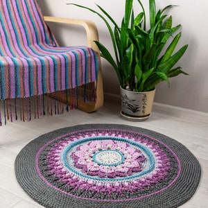 Mandala crochet rug   Round crpchet carpet