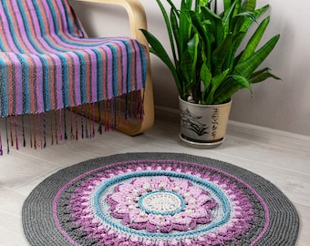 Mandala crochet rug   Round crpchet carpet