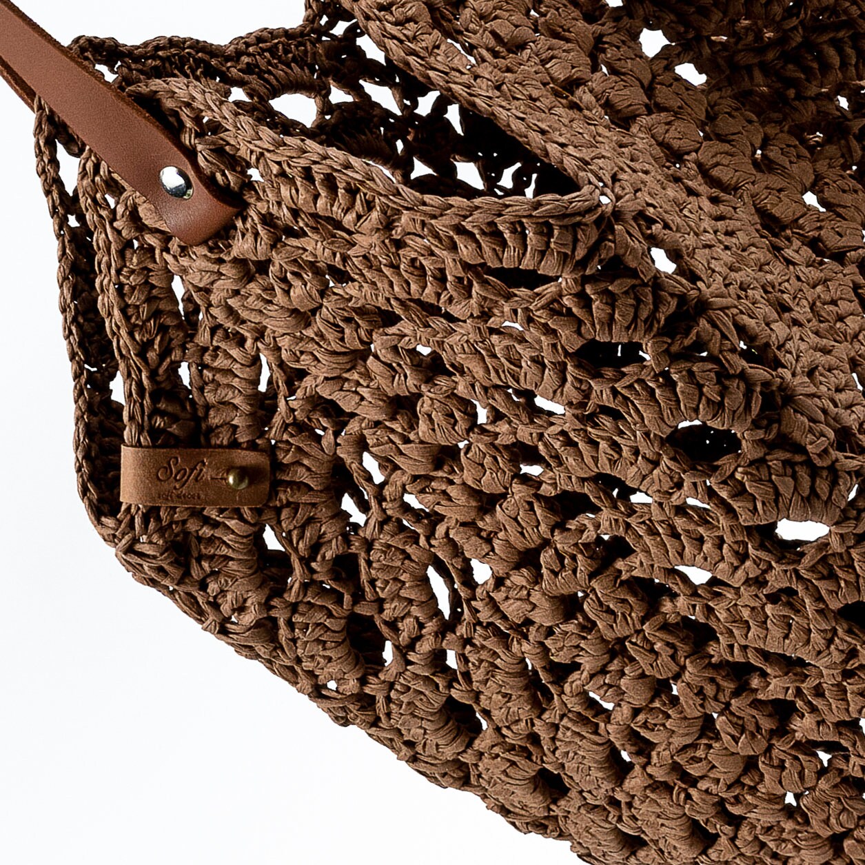 CROCHET TOTE BAG 38 IN NATURAL RAFFIA